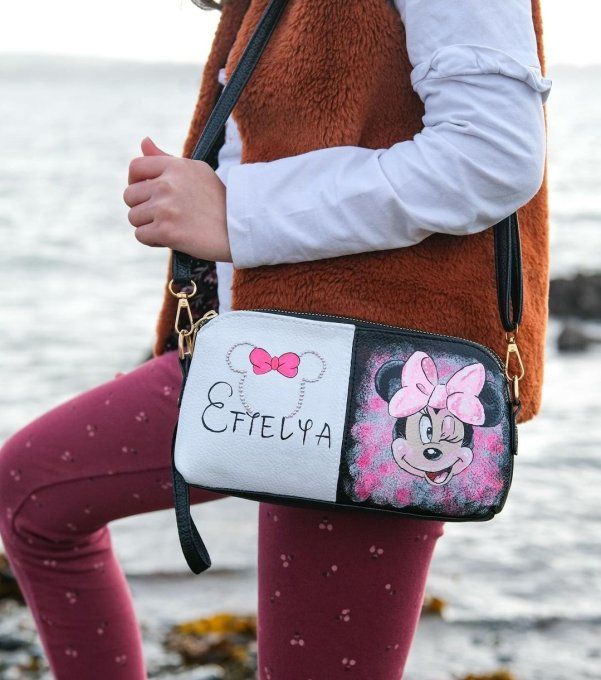 sac bandoulière minnie prénom personnalisé